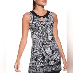 White House Black Market Top in Black and Blue Paisley. Size M. Worn one time!